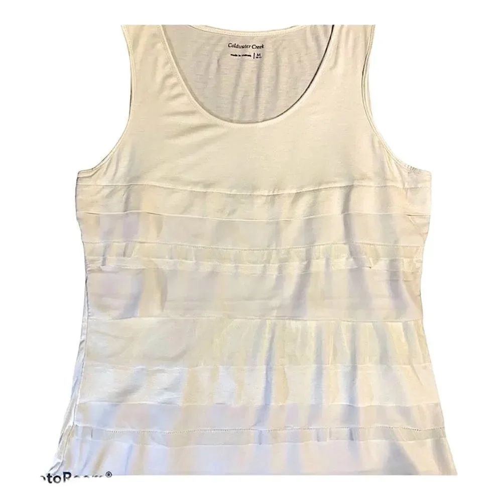 Mixed Media Layered Cream Tank Top